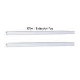 12 inches White Height Extensions Pole for Heavy Duty Clothes Rail